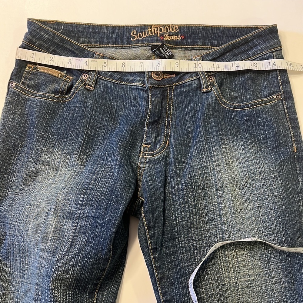 Southpole Dark Wash Blue Denim Flare Bootcut Jeans Size 5 - Picture 13 of 16